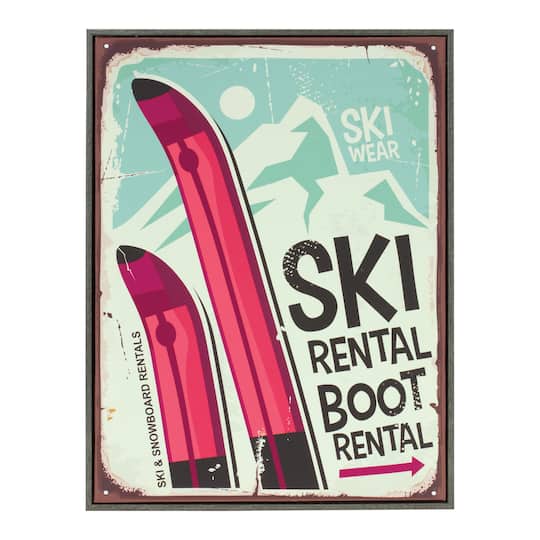 Framed Ski Lodge Wall Sign By Melrose | 11.75" x 15.5" | Michaels®